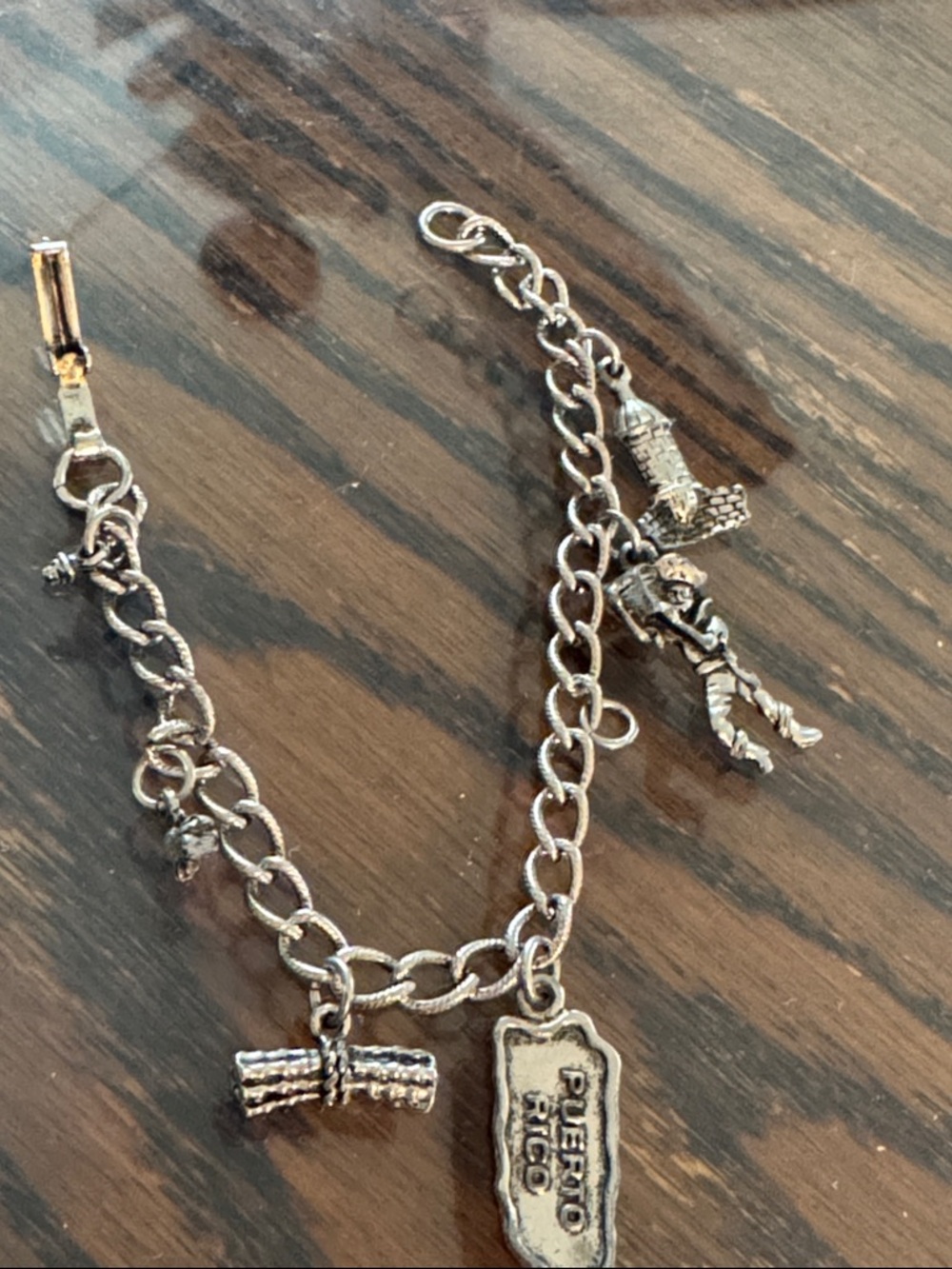 Silver-Tone Puerto Rico Charm Bracelet - Silver